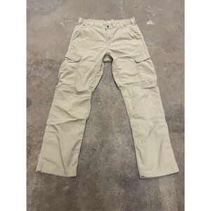 Carhartt Pants Mens 36x34 Beige Relaxed Fit Ripstop Cargo Canvas Utility Work